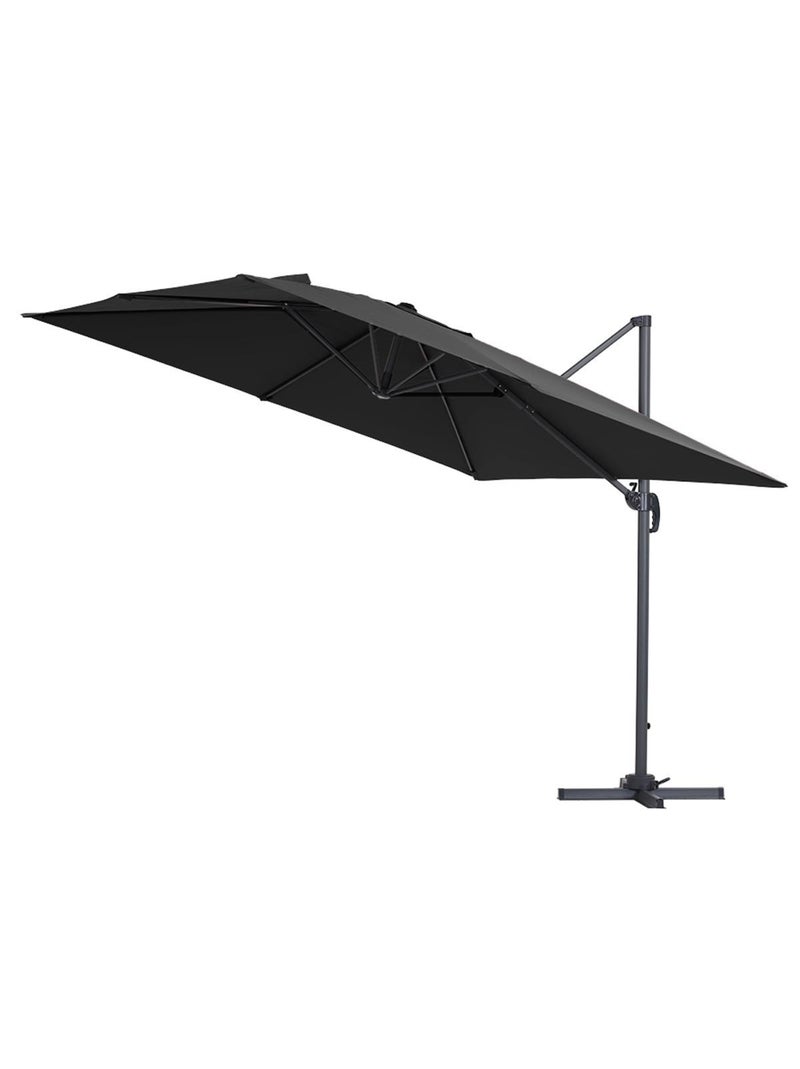 Parasol jardin déporté alu Noir Noir - Kiabi