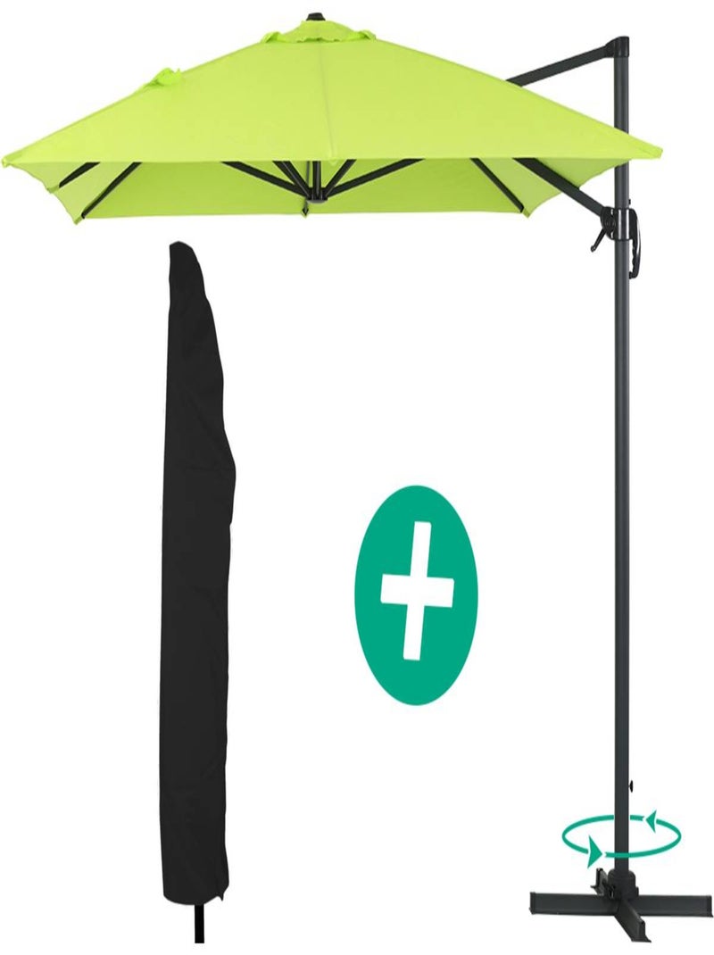 Parasol jardin déporté Alu "Sun 4" - Rectangle - 3 x 4 m + Housse de protection - Vert Vert - Kiabi