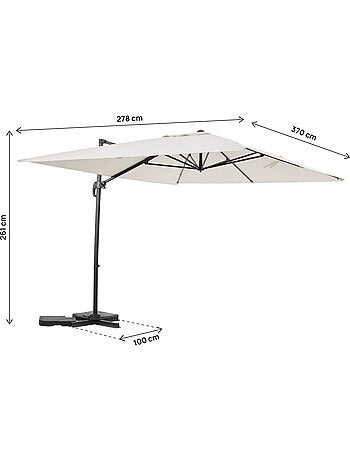 Parasol jardin déporté en aluminium