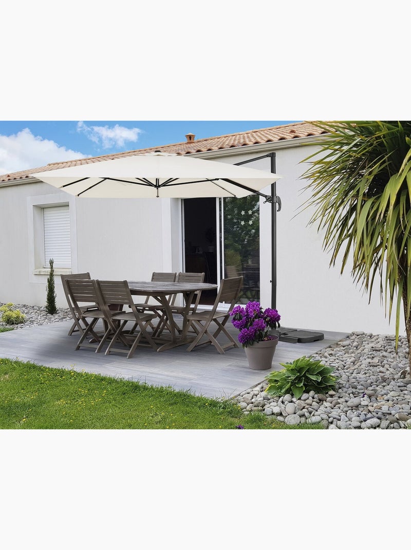 Parasol jardin déporté en aluminium Ecru - Kiabi