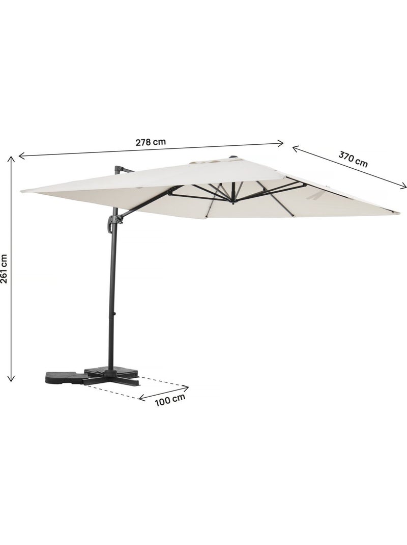 Parasol jardin déporté en aluminium Ecru - Kiabi