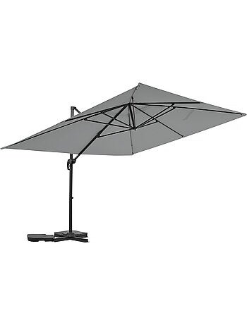 Parasol jardin déporté en aluminium