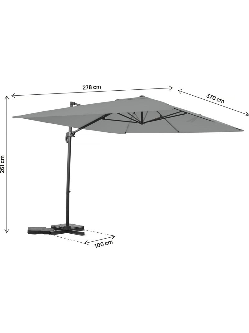 Parasol jardin déporté en aluminium Gris - Kiabi