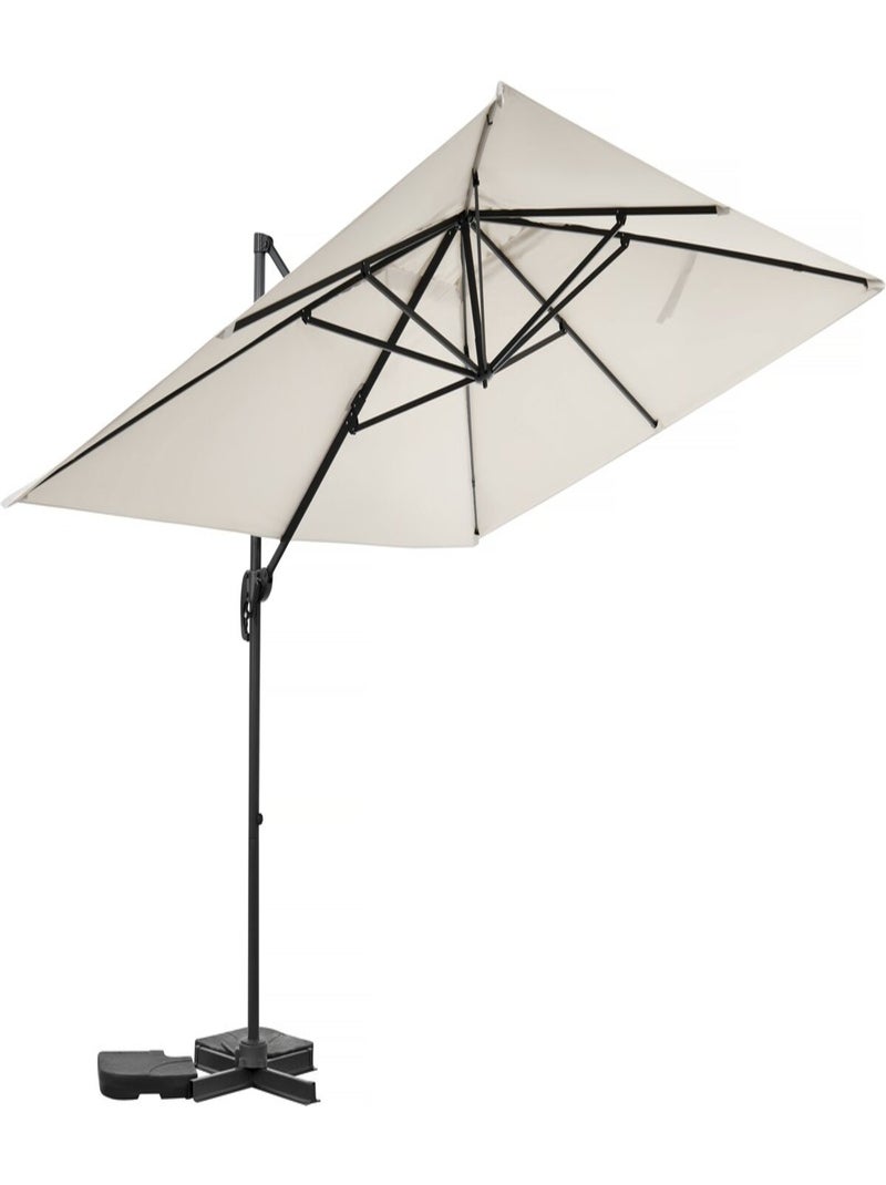 Parasol jardin déporté en aluminium "Sky 4" - 3 x 4 m - Ecru Ecru - Kiabi