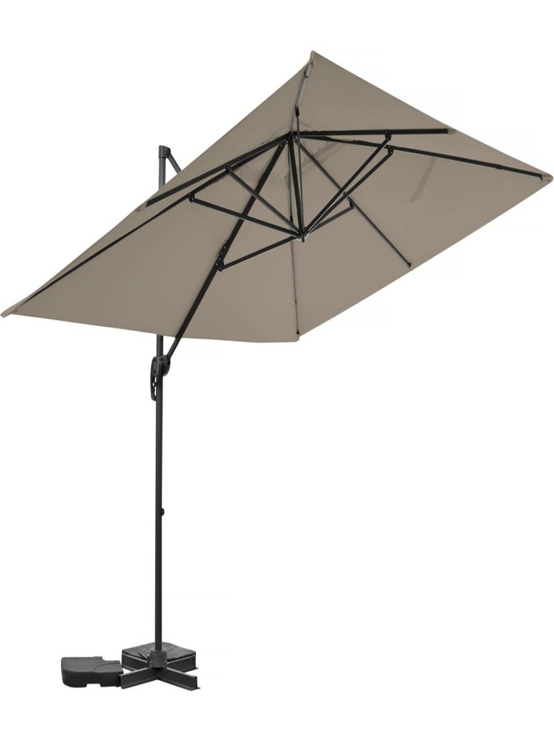 Parasol jardin déporté en aluminium Taupe - Kiabi