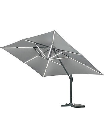 Parasol jardin déporté led alu