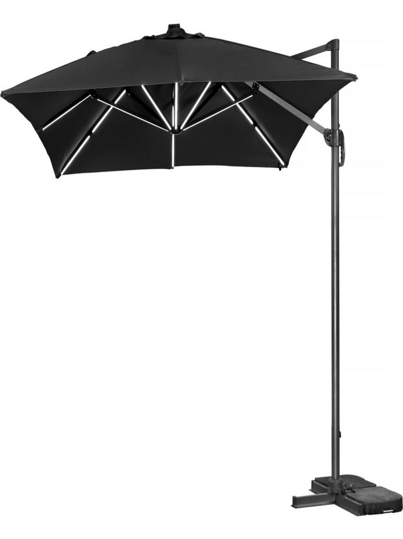 Parasol jardin déporté led alu Noir Noir - Kiabi