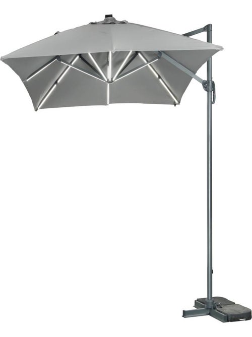 Parasol jardin déporté led alu "Sun 3 Luxe" 3 x 3 m - Gris - Kiabi