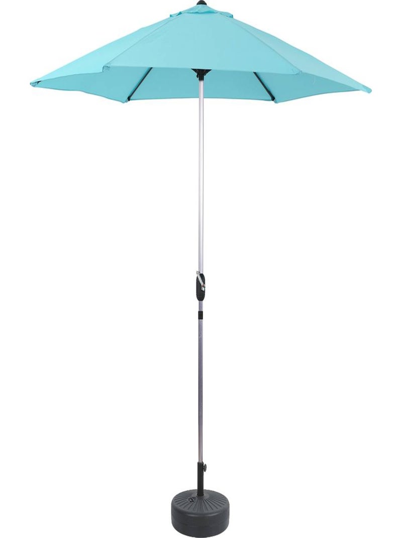 Parasol jardin droit Alu "Sol" - Rond - Ø 3m - Bleu - Avec pied à lester Bleu - Kiabi