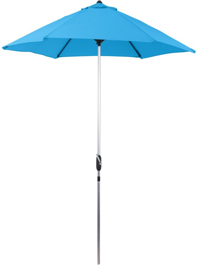 Parasol jardin droit Alu "Sol" - Rond - Ø 3m - Bleu Bleu - Kiabi