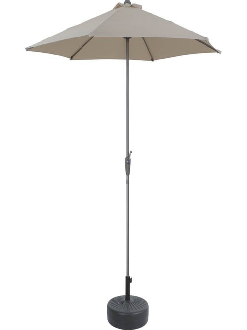 Parasol jardin droit Alu "Sol" - Rond - Ø 3m - Ecru - Avec pied à lester - Kiabi