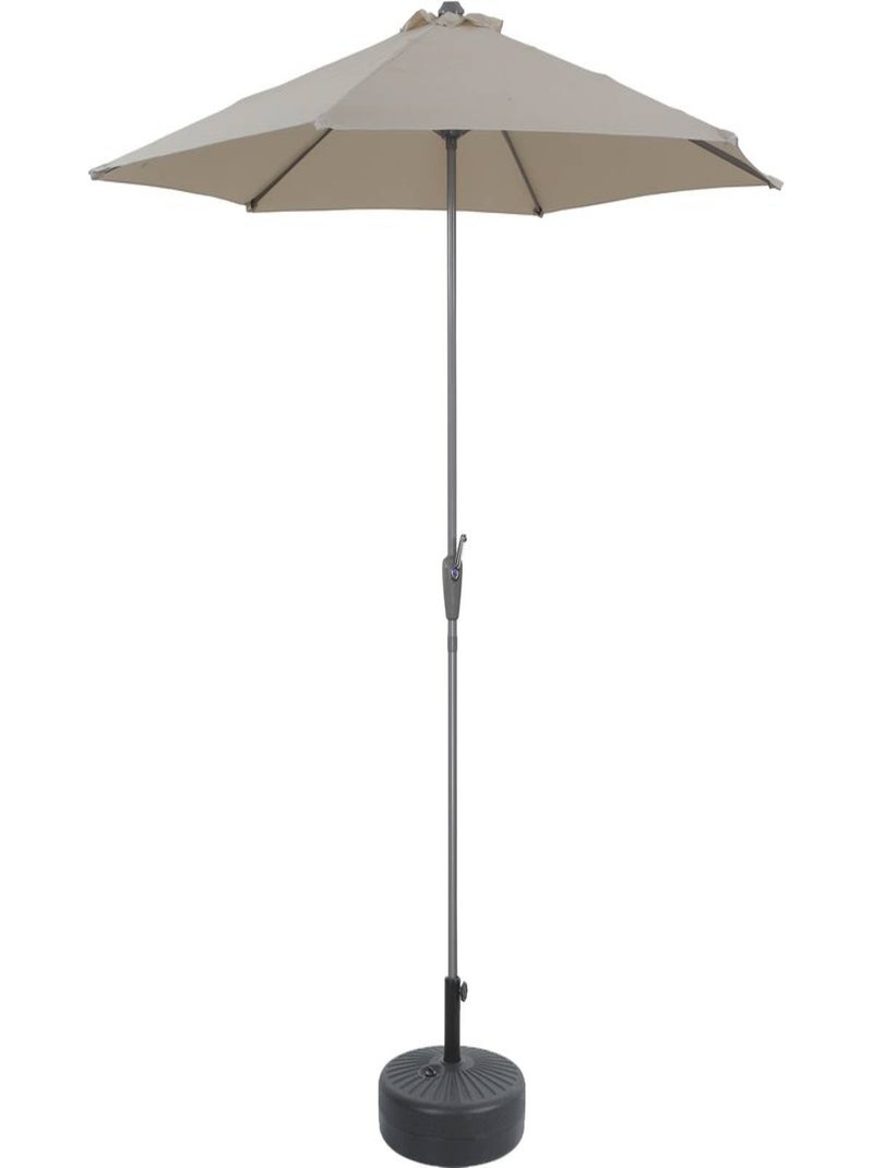 Parasol jardin droit Alu "Sol" - Rond - Ø 3m - Ecru - Avec pied à lester Ecru - Kiabi