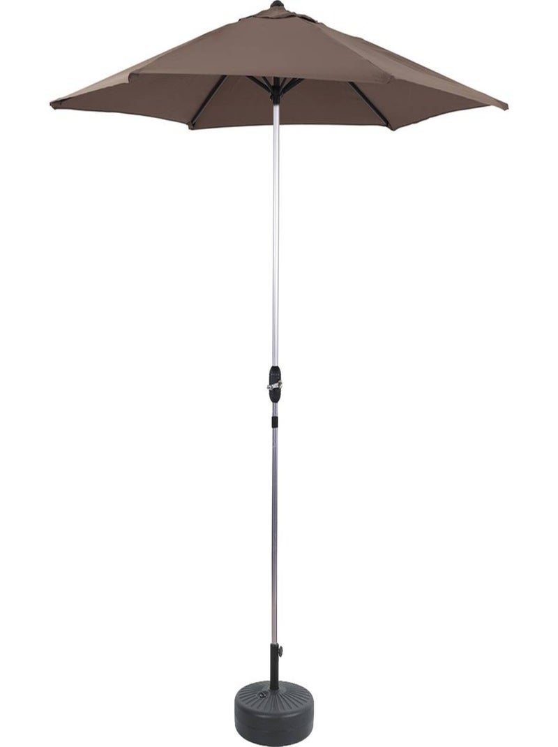 Parasol jardin droit Alu "Sol" - Rond - Ø 3m - Gris - Avec pied à lester Gris - Kiabi