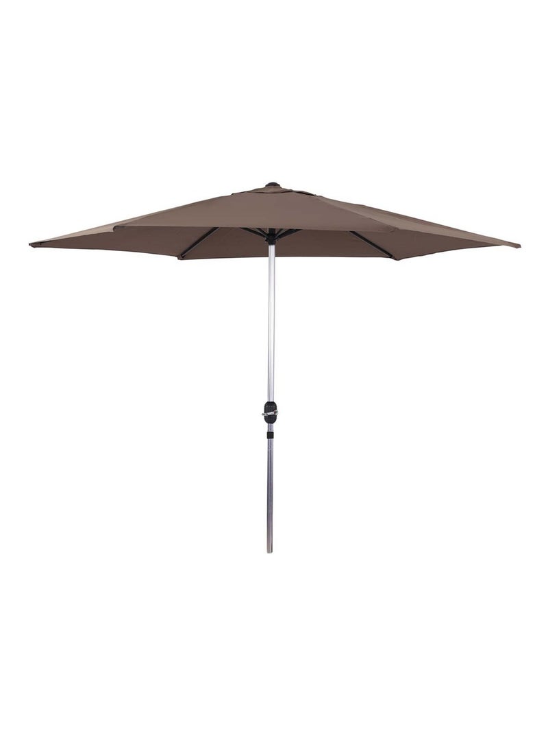 Parasol jardin droit Alu "Sol" - Rond - Ø 3m - Taupe Taupe - Kiabi