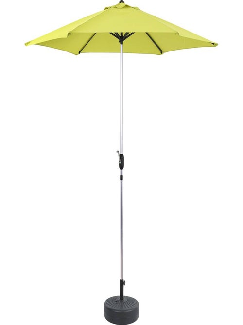 Parasol jardin droit Alu "Sol" - Rond - Ø 3m - Vert - Avec pied à lester - Kiabi
