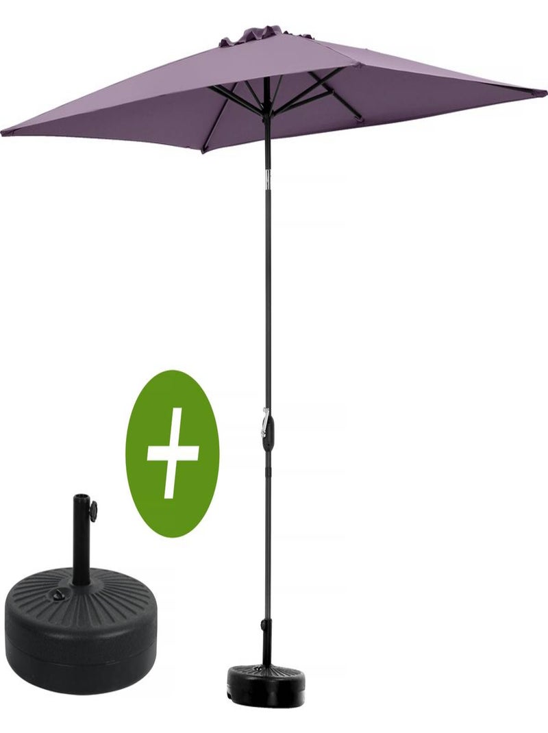 Parasol jardin "Sol 2" - Rectangle - 2 x 3 m - Violet + Dalles à lester incluses Violet - Kiabi