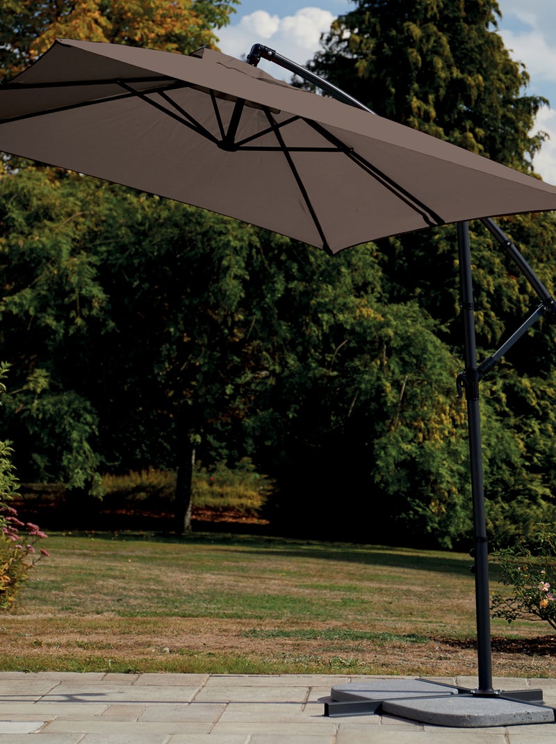 Parasol Structure Métal à Pied Déporté 3 x 2 m Taupe - Kiabi