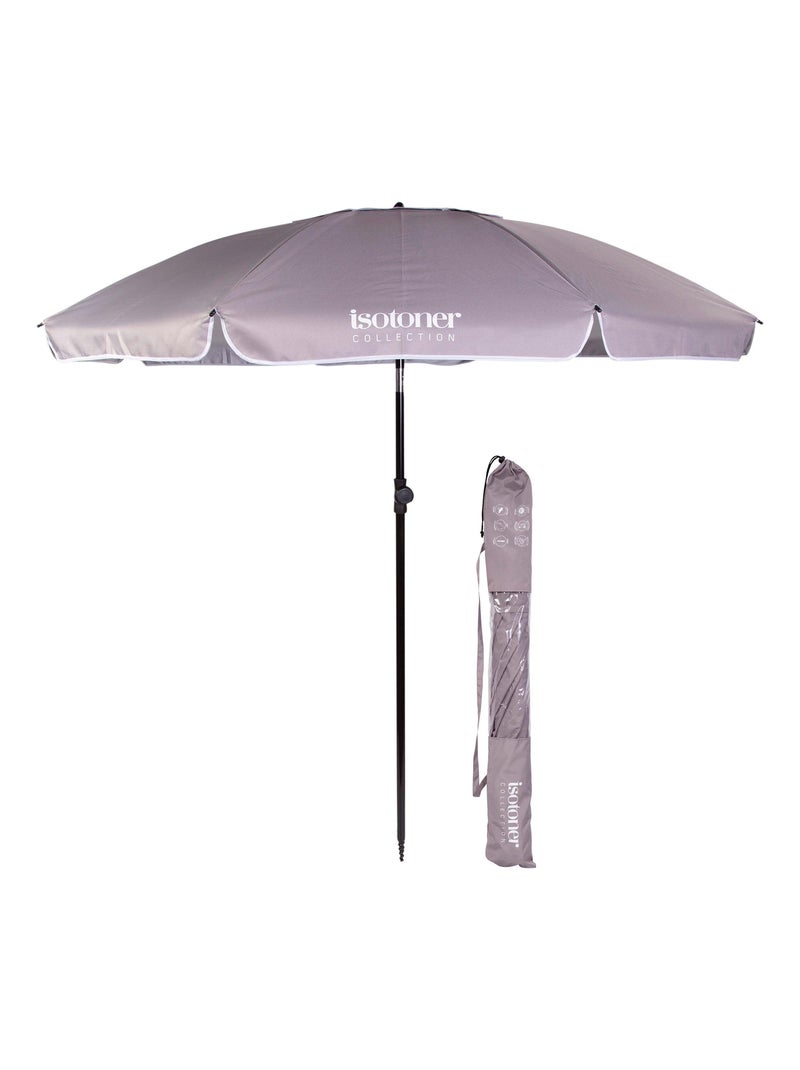 Parasol ultra résistant, structure anti vent, léger et anti uv upf50+ Blanc Gris - Kiabi