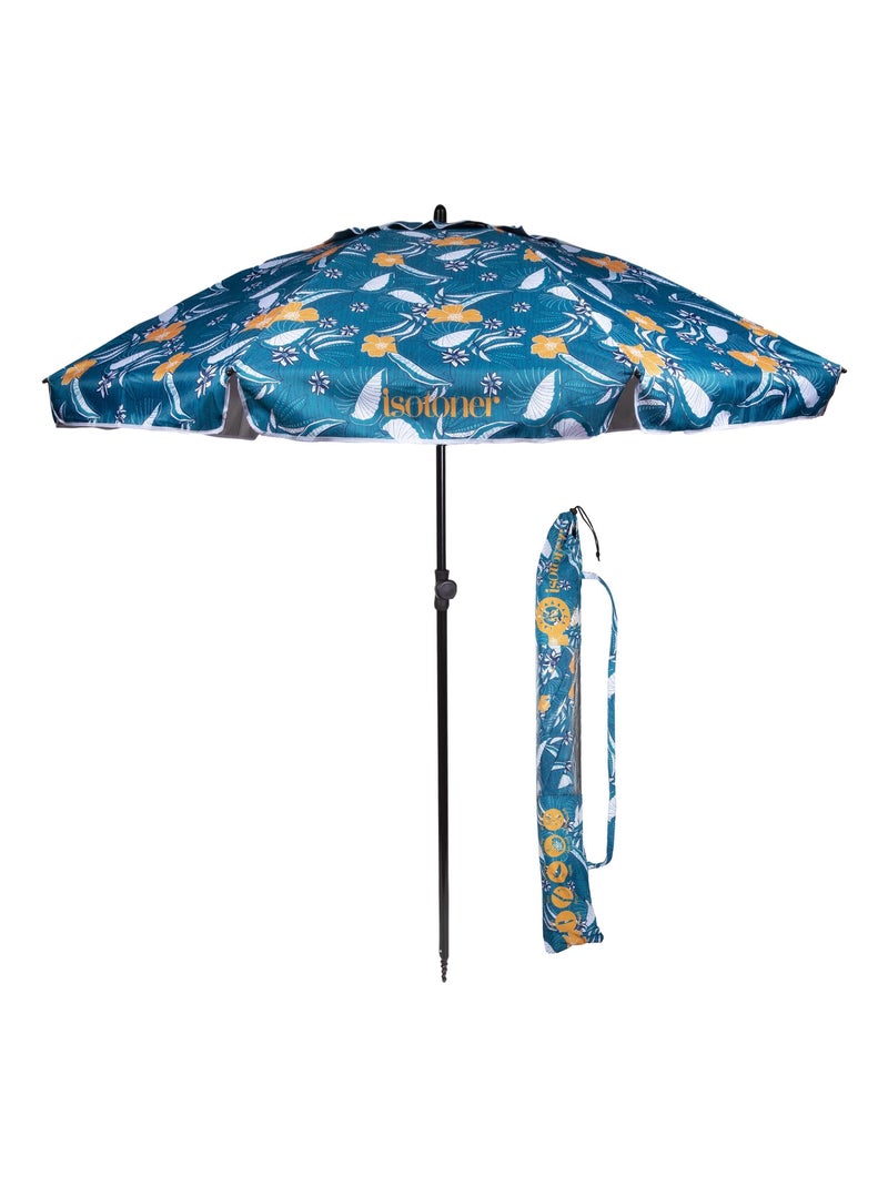 Parasol ultra résistant, structure anti vent, léger et anti uv upf50+ Bleu Jaune - Kiabi