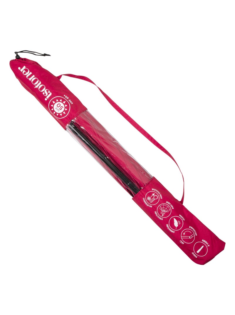 Parasol ultra résistant, structure anti-vent, léger et anti-uv upf50+ Isotoner Rose framboise - Kiabi