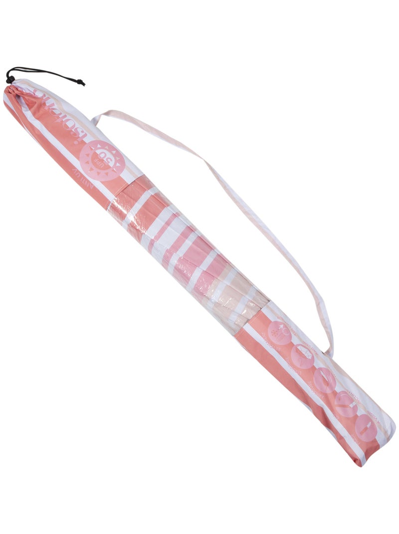 Parasol ultra résistant, structure anti vent, léger et anti uv upf50+ Isotoner Rose saumon - Kiabi