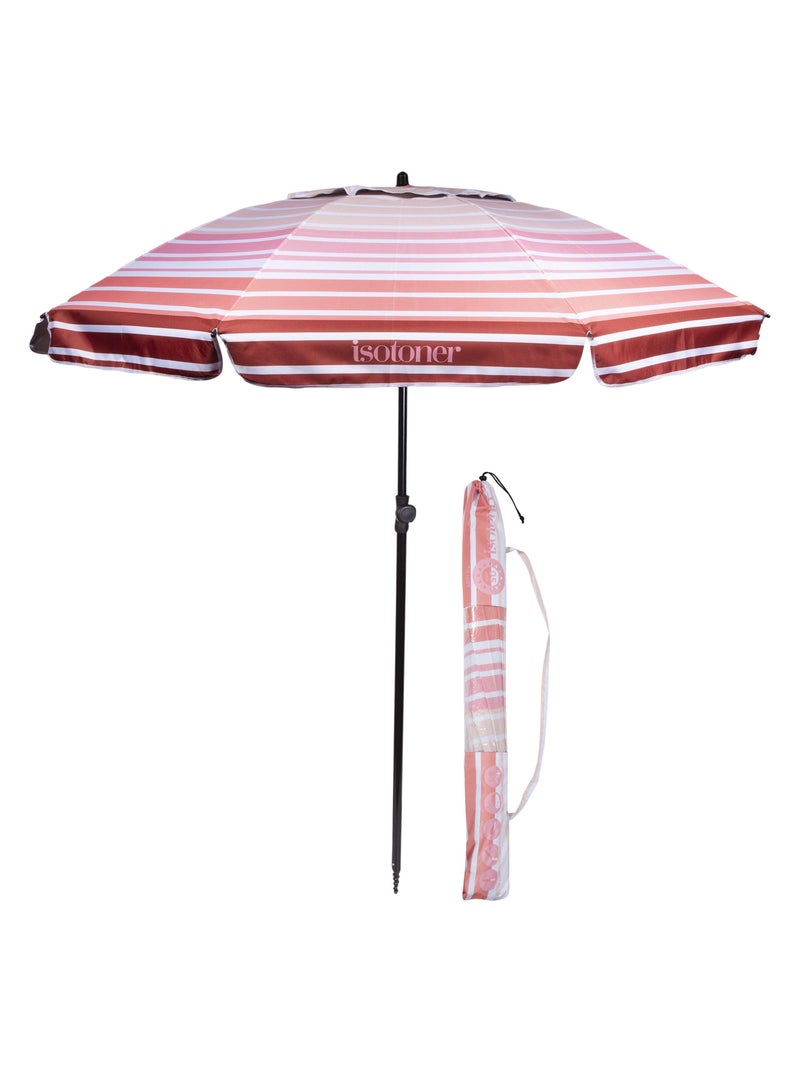 Parasol ultra résistant, structure anti vent, léger et anti uv upf50+ Rose saumon - Kiabi