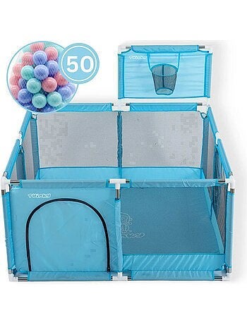 Parc bébé - aire de jeux pliable avec panier et 50 balles - twinky