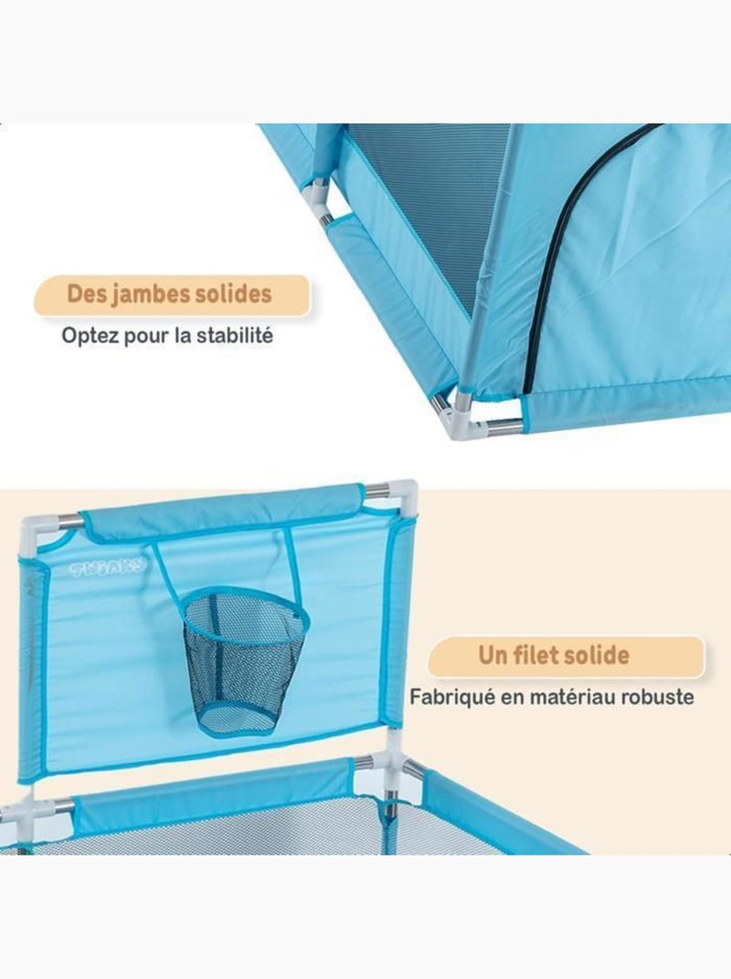 Parc bébé - aire de jeux pliable avec panier et 50 balles - twinky Bleu - Kiabi
