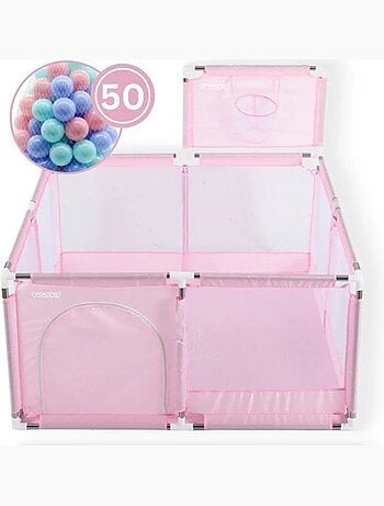 Parc bébé - aire de jeux pliable avec panier et 50 balles - twinky