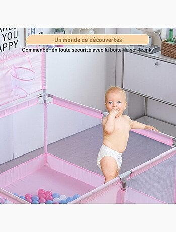 Parc bébé - aire de jeux pliable avec panier et 50 balles - twinky