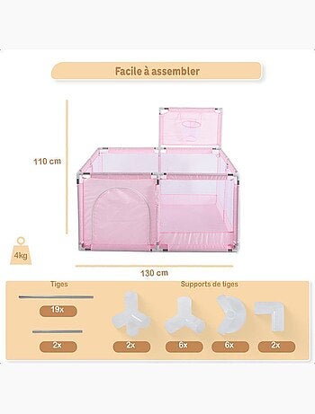Parc bébé - aire de jeux pliable avec panier et 50 balles - twinky