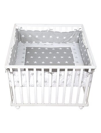 Parc bébé 100 x 100 + tapis imprimé étoile 'Little Stars' ROBA