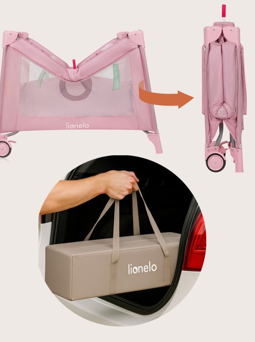 Parc bébé 100x100cm LIONELO Mille - Matelas haute densité - Roulettes - Jouets à velcro - 0-36 mois - Kiabi