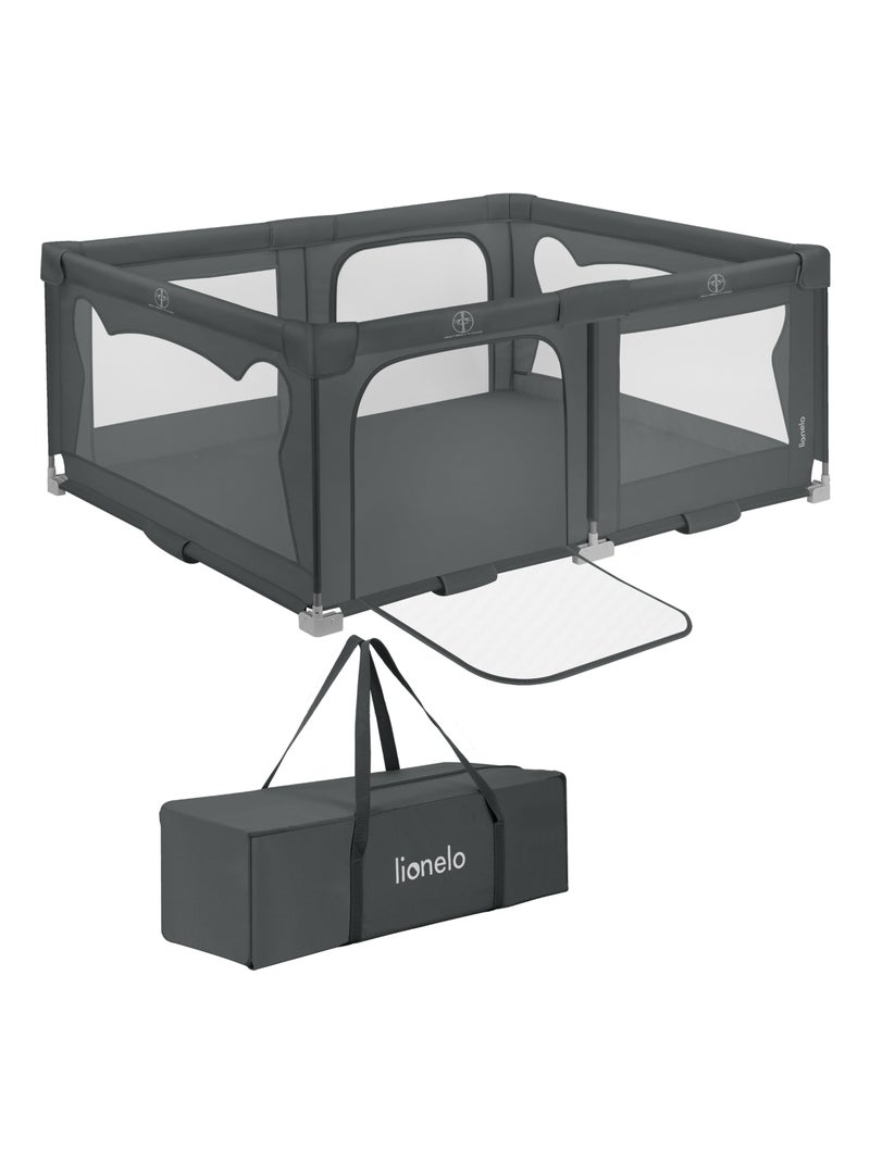 Parc bébé 180x150 cm - LIONELO Florence - Très grand espace - Rapide pliage - Sac inclus Gris - Kiabi