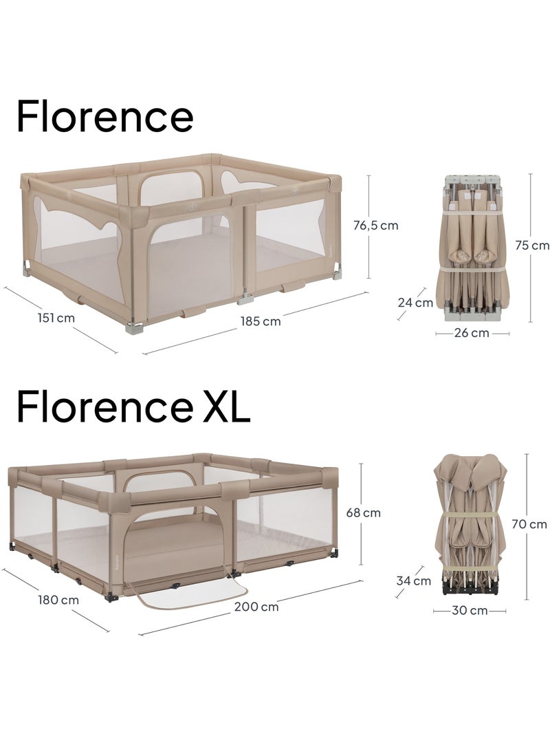 Parc bébé 180x150 cm - LIONELO Florence - Très rapide montage - Très grand espace - Sac inclus Beige - Kiabi
