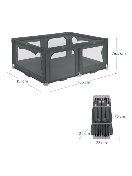 Parc bébé 180x150 cm - LIONELO Florence - Très rapide montage - Très grand espace - Sac inclus - Kiabi