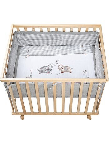 Parc bébé 75 x 100 + tapis imprimé éléphants 'Jumbotwins' ROBA