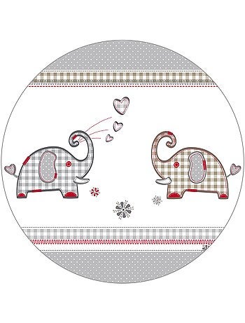 Parc bébé 75 x 100 + tapis imprimé éléphants 'Jumbotwins' ROBA