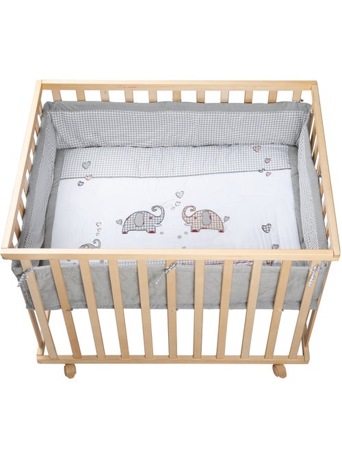 Parc bébé 75 x 100 + tapis imprimé éléphants 'Jumbotwins' ROBA - Kiabi