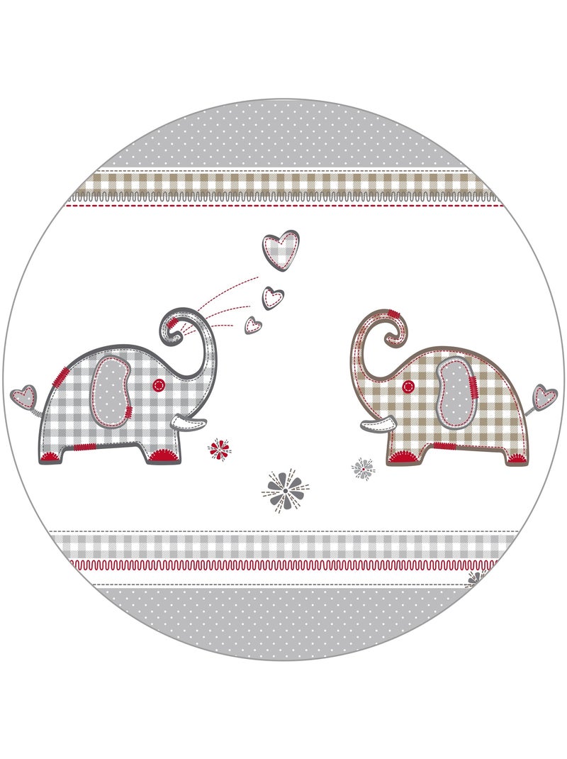 Parc bébé 75 x 100 + tapis imprimé éléphants 'Jumbotwins' ROBA Bois naturel - Kiabi