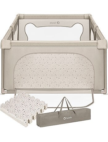 Parc bébé avec tapis LIONELO Willow - 187 x 127 cm - Bonne isolation du sol - Tapis double face