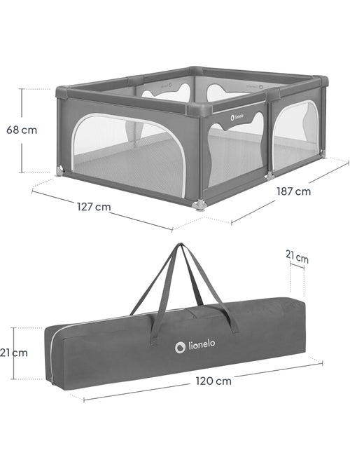 Parc bébé avec tapis LIONELO Willow - 187 x 127 cm - Bonne isolation du sol - Tapis double face - Kiabi Parc bébé avec tapis LIONELO Willow - 187 x 127 cm - Bonne isolation du sol - Tapis double face - Kiabi