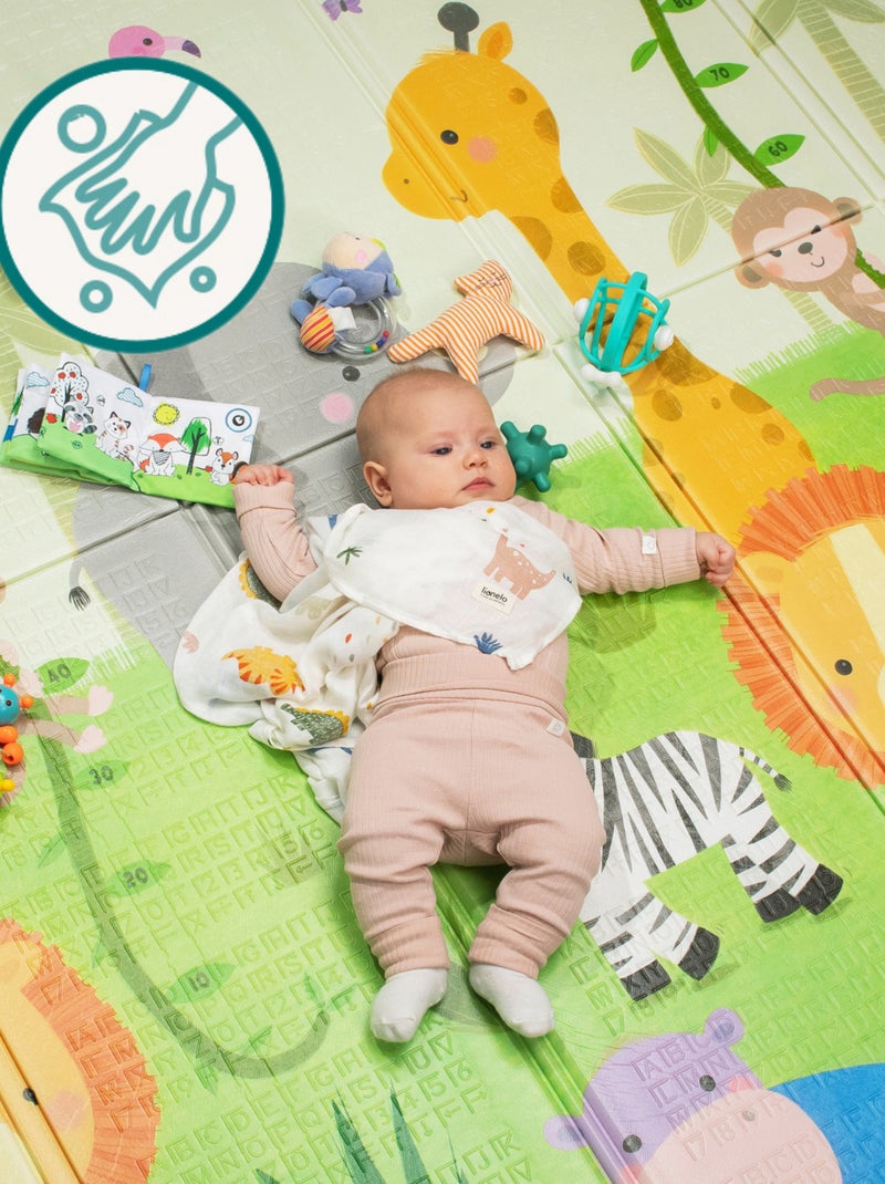 Parc bébé avec tapis LIONELO Willow - 187 x 207 cm - Bonne isolation du sol - Tapis double face Beige - Kiabi