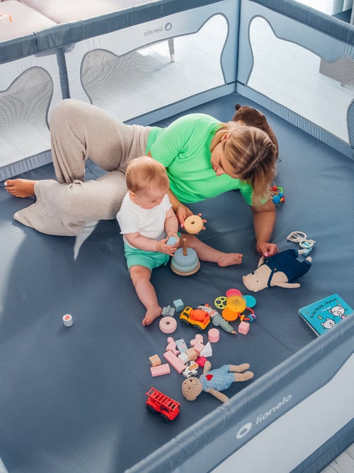 Parc bébé avec tapis LIONELO Willow - 187 x 207 cm - Bonne isolation du sol - Tapis double face - Kiabi