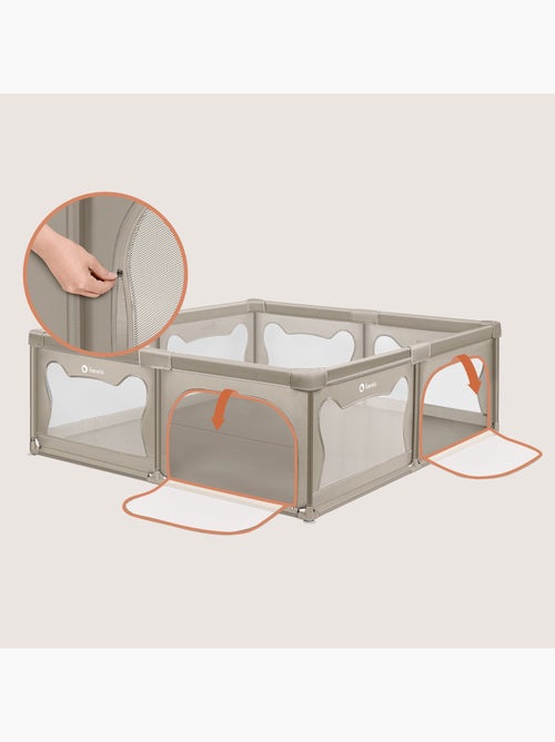 Parc bébé avec tapis LIONELO Willow - 187 x 207 cm - Bonne isolation du sol - Tapis double face - Kiabi