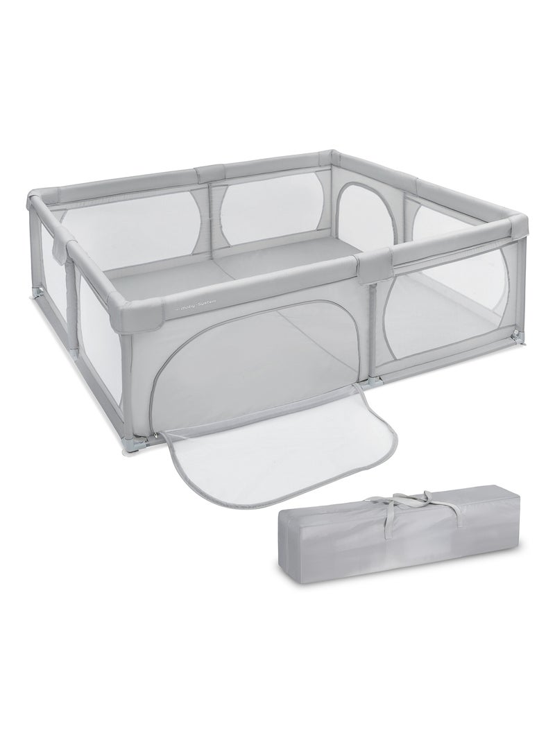 Parc Bébé Base antidérapante, Tissu Pvc Imperméable, Stable, Sac de transport 200*140 Gris - Kiabi
