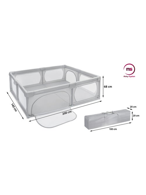 Parc Bébé Base antidérapante, Tissu Pvc Imperméable, Stable, Sac de transport 200*140 - Kiabi