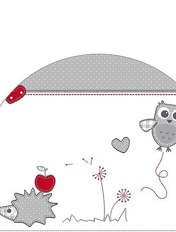 Parc bébé en hêtre massif bio + Tapis 'Adam et Eule' et roulettes - ROBA