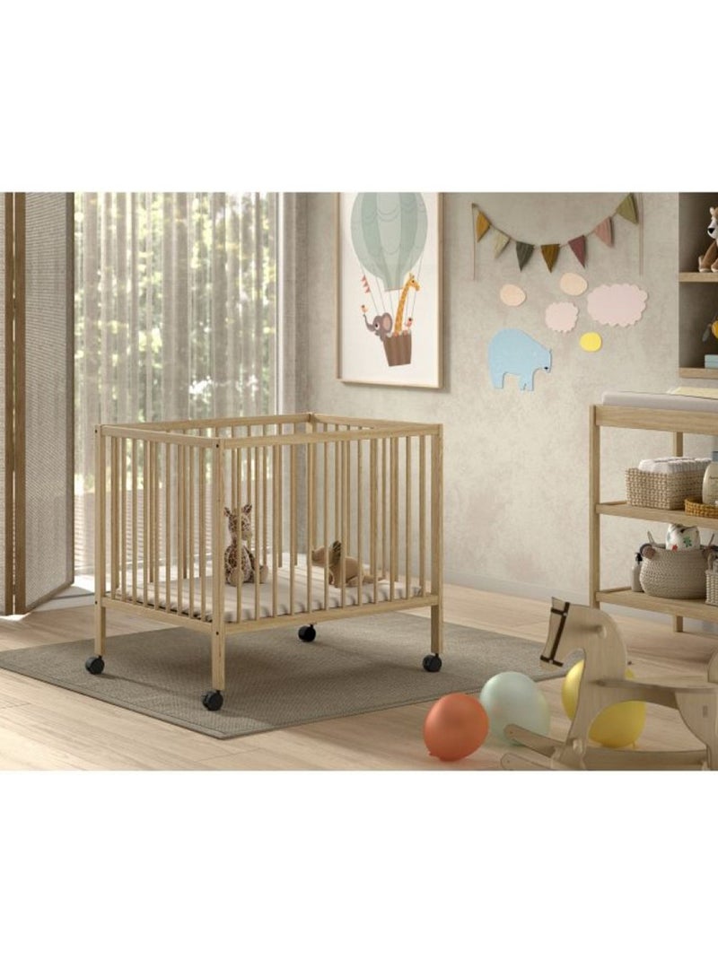 Parc bébé dino 95x75 naturel - réglable et mobile Beige - Kiabi