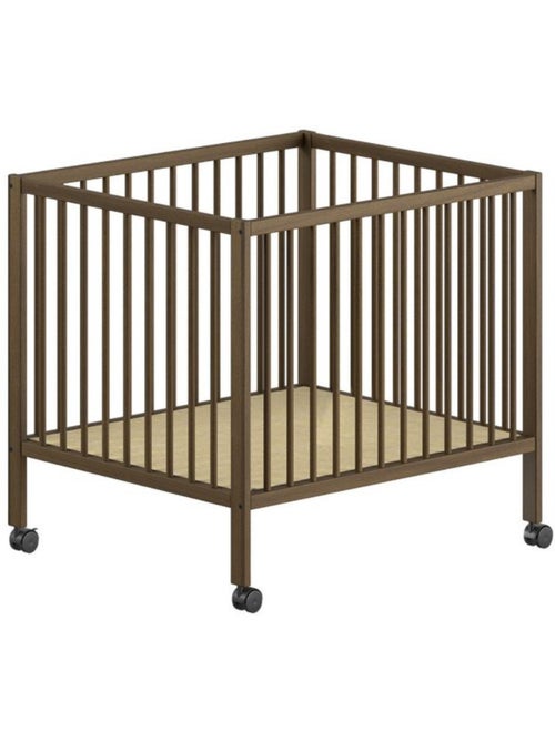 Parc bébé dino 95x75 noyer - réglable et mobile - Kiabi